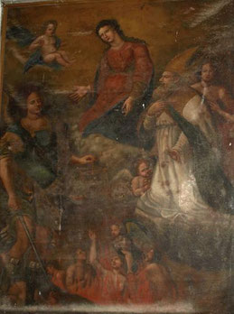 Tomino-Nicolas et Michel intercèdent en faveur des âmes du Purgatoire (17e peintre local)