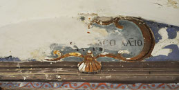 Muro (Poggiali) - Cartouche autel St François-Xavier - On devine le nom Francisco Xaviero en abrégé
