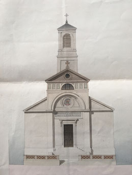 Nonza dessin d'architecte en 1859- cl.M.-E. Nigaglioni