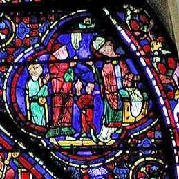 Chartres - L'enfant ressuscité par saint Nicolas et rendu à son père