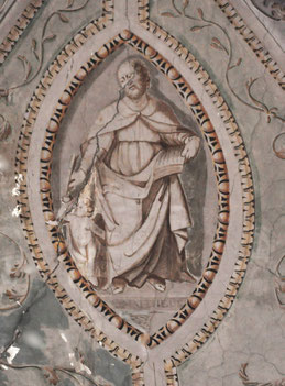 Muro - Eglise de l'Annonciation - décor peint en camaïeux vert d'eau par Luigi Polleri (1780-1853) peintre génois installé en Corse - 1808.
