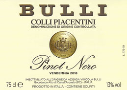 Pinot Nero Bulli etichetta