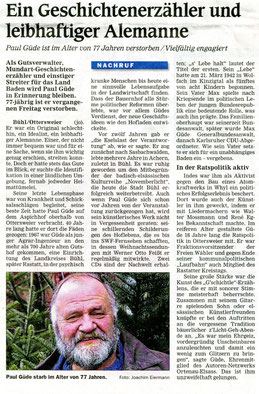 Mittelbadische Presse, ARZ, 2. Januar 2020