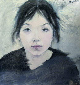 纪录肖像6 DIARY PORTRAIT VI 60X60CM 布面油画 OIL ON CANVAS 2005 (收藏于香港 COLLECTED IN HONG KONG)