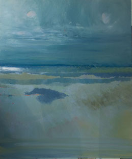 La spiaggia delle due lune, olio su tela, cm 100 x 120