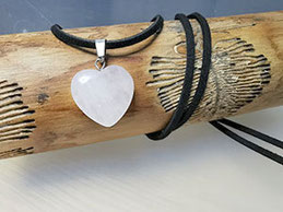 Chokerkette Rosenquarz Herz
