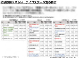 必須設備ベスト20　ライフステージ別の特徴