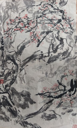 The way by Prof.Kuang Xu (52x85cm)ink and colours on xuanpaper 2.400,00€
