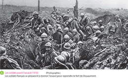 Tranchée française, avant l'assaut (à Verdun, 1916)