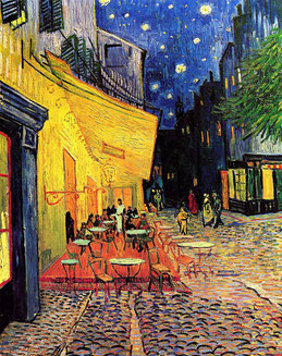 Van Gogh, La terraza del café por la noche, Place du Forum, Arles. Óleo sobre lienzo, 81 x 65,5 cm. Kröller-Müller Museum, Otterlo. 1888