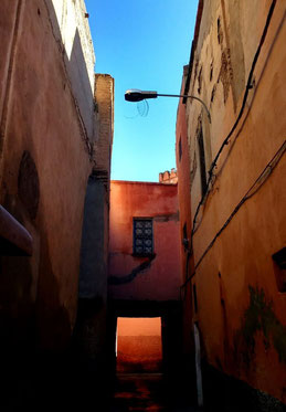 Narrow streets in Marrakesh
