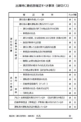 　　　　違反の多い事項をまとめたチェックシート