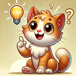 chat roux ayant une bonne idée type cartoon Felinmatch.com