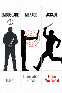 Les 3 formes d'attaques au couteau : Embuscade, Menace, Attaque Directe