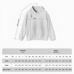 Größentabelle für Feuerwehrhoodie St. Florian schwarz, Unisexgrößen