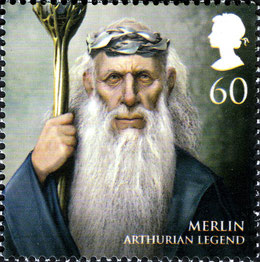 Merlijn de tovenaar op een postzegel