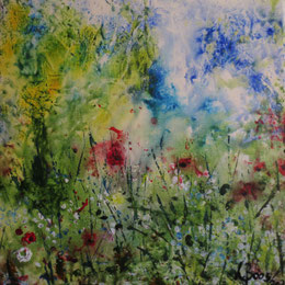 Ein Hauch von Frühling , Acryl , 40 x 40 cm , BNR 349 