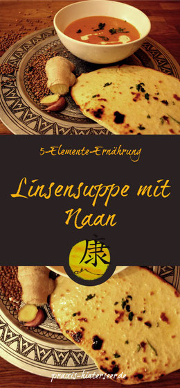Indische Linsensuppe, eingeteilt nach den 5-Elementen, der Diätetik der TCM