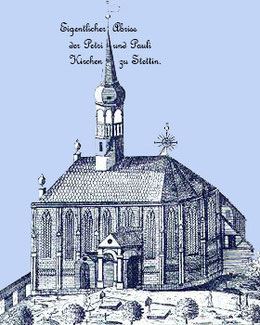 Stettin, St. Peter u. Paul: Riss aus dem 18. Jh.