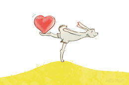 Hase und Herz, verliebt, Valentinstag, Liebe, Judith Ganter Illustration und Geschenkartikel bei Redbubble