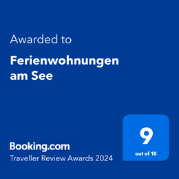 Traveller Award 2024 von Booking.com - 9 von 10 Punkten