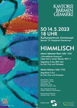 Konzertplakat „Himmlisch“ mit Bach: Himmelfahrtsoratorium