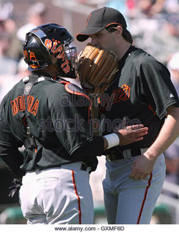 Nella foto Bengie Molina e Barry Zito