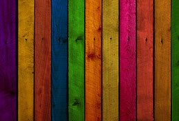 coloured wooden slats