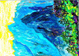 Pastel gras et encre, Claire ALLARD, "Bavella"