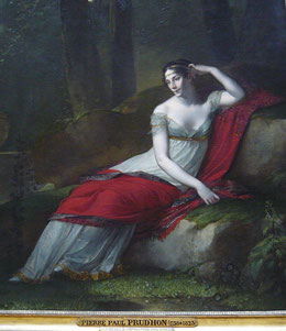Detail: Josephine Bonaparte, 1800, Pierre Paul Prud'hon, Louvre. Photo: Epochs of Fashion - Empire 19th century dress fashion