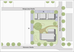 Grundstück der Baugemeinschaft im Hanseviertel III. Abbildung: planerkollektiv Architekten PartGmbB