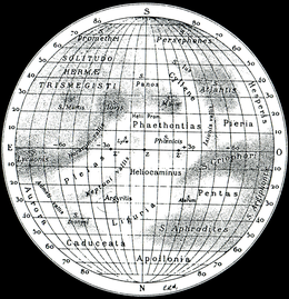 Merkurkarte von Eugène M. Antoniadi aus dem Jahre 1934.