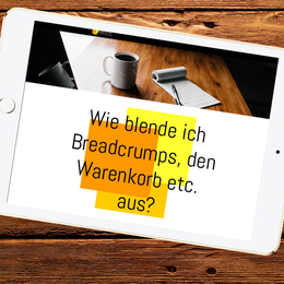 Wie blende ich d Breadcrumps, den Warenkorb etc. aus?