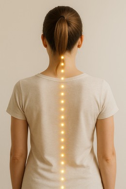 femme-de-dos-avec-points-lumineux-dore-sur-la-colonne-vertebrale-symbolisant-l-energie-et-l-alignement-interieur-therapie-du-champ-mental-a-brignais-saint-genis-laval-irigny-charly-vourles-francheville