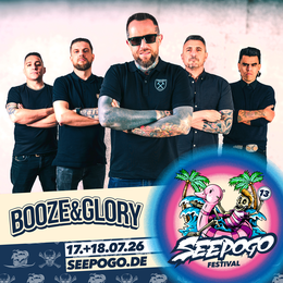 Die Band Booze & Glory tritt beim SEEPOGO 2026 auf