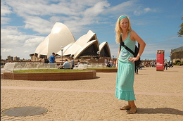 In front of the Opera House in Sydney