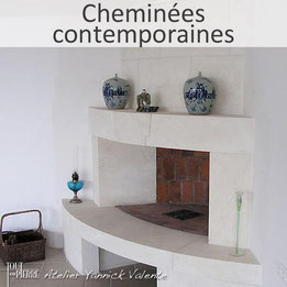 Cheminées contemporaines en pierre - Cheminée moderne - Tout en pierre (Var)