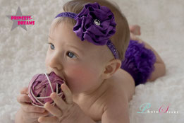 Baby Glitzer Haarband für Taufe und Fotoshooting