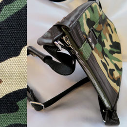 Halftertasche für Herren mit Camouflage Stoff und Leder