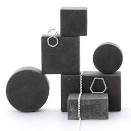 Geometric Dark Concrete Still/ Jewellery Photo Prop Set of 6, No32 by PASiNGA