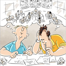 Martin Sturmer und Thomas Holzinger als Cartoon