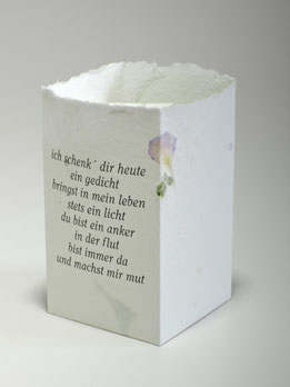 Themenlicht aus Büttenpapier - Text