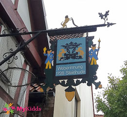 Schild Weberinnung am Museum Steinhude