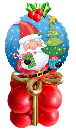 Merry Christmas Ballon Weihnachten Geschenk Deko Dekoration Luftballon Paket Box mit Schleife Mistelzweig Versand Mitbringsel Weihnachtsmann Nikolaus