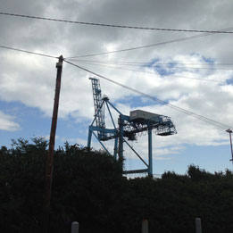 Crane near sea