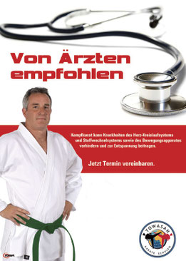Empfehlung von Aerzten ist unser Training in der TOWASAN Karate und Kickbox Schule in Muenchen