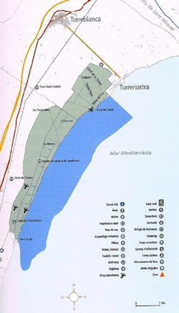  Se extiende por los términos municipales de Cabanes y Torreblanca. Se puede llegar fácilmente desde la playa de Torrenostra o desde Cabanes. 