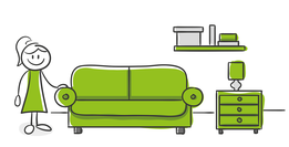 Auf dem Sofa im Wohnzimmer zu entspannen hilft, wenn alles schön aufgeräumt und ordentlich ist