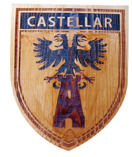 BLASON AU LASER COLORISÉ CASTELLAR