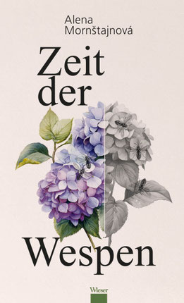 Auf dem Cover von "Zeit der Wespen" sind Hortensienblüten. Darauf sitzen Wespen.